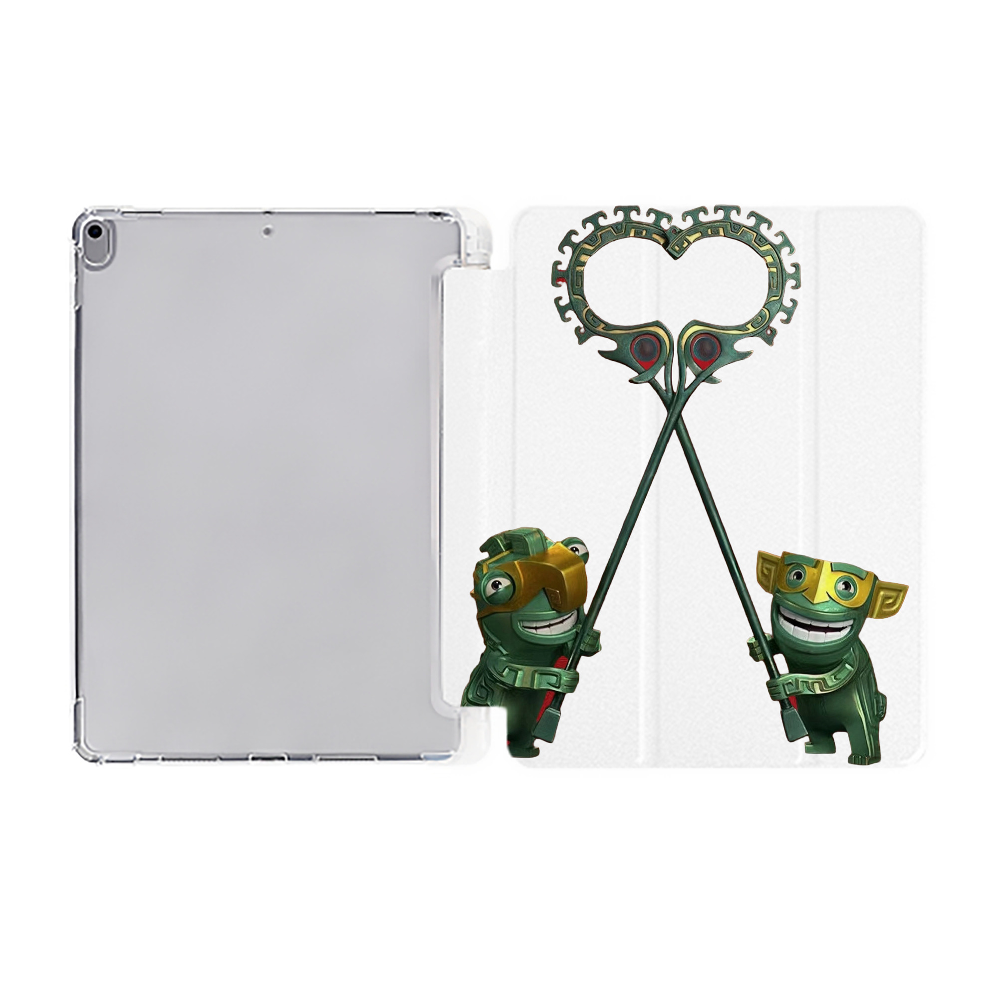 （画像用） Ne Zha 2 ナタ 魔童の大暴れ IPad ケース ペン収納付き 三つ折りスタンド PUレザー×シリコン 対応機種9.5/10.5/10.9インチ